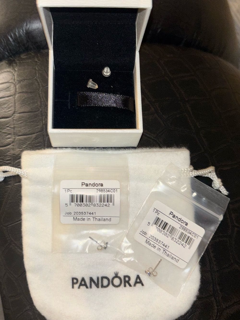 Pandora Crescent Moon Sterling Silver Studs